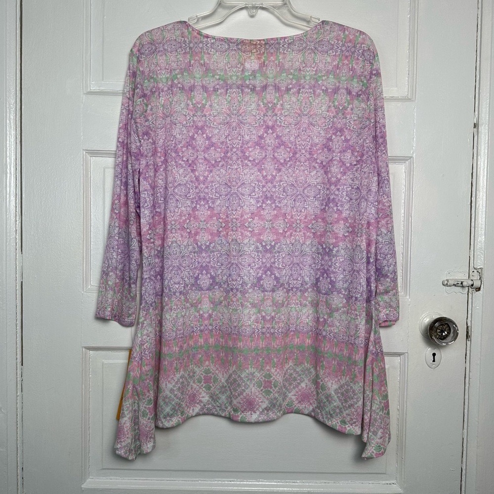 Ruby Rd. Geometric Boho Print Tunic‎ Top Pastel P… - image 12